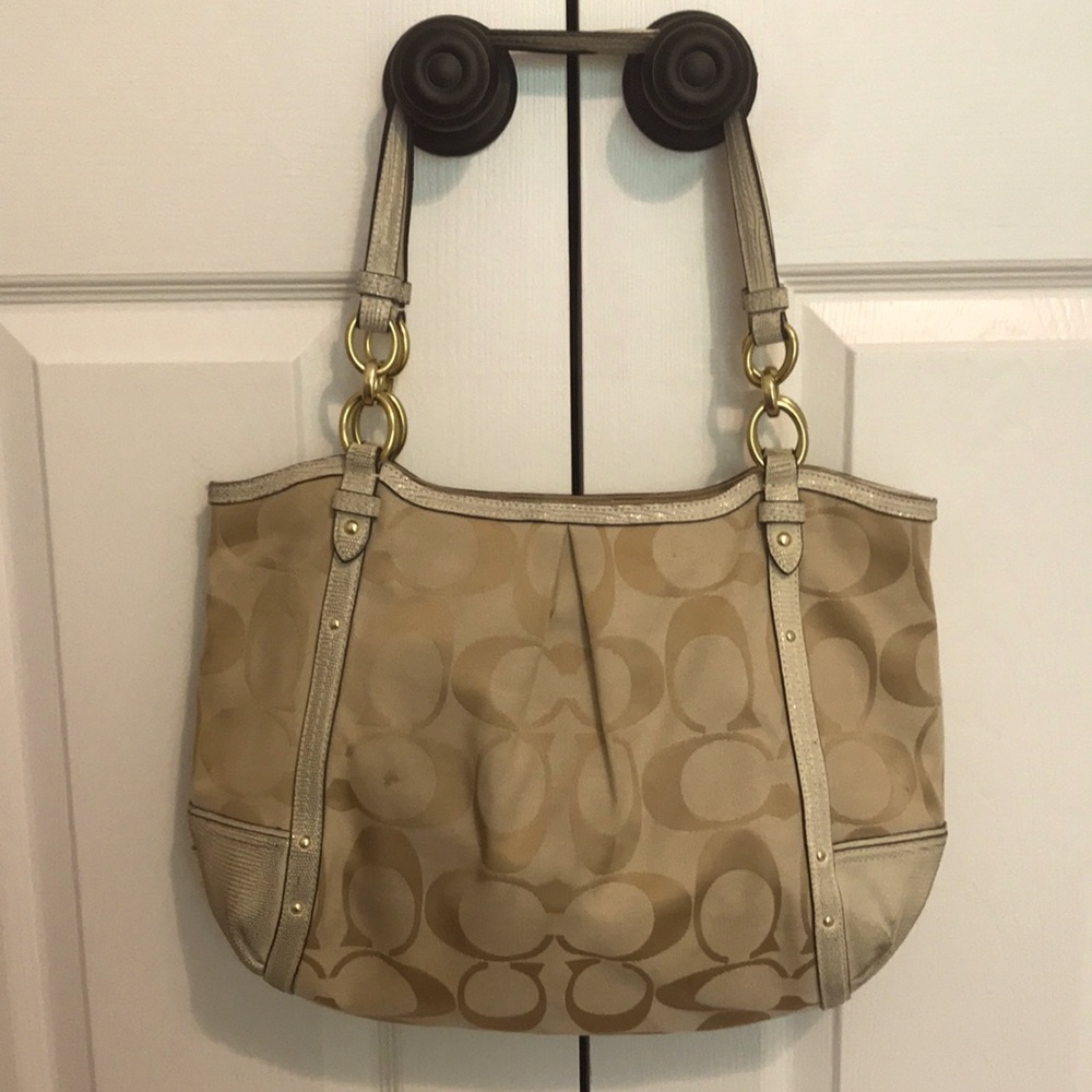 Coach Tan/champagne Signature Bag